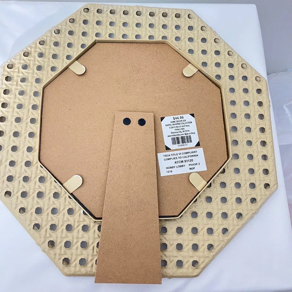Octagonal Metal Woven pattern‎ Standing Desk Mirror